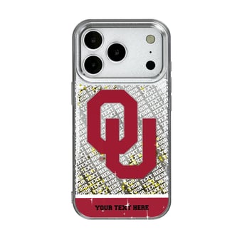 Oklahoma Sooners iPhone Endzone Personalized Glitter Case