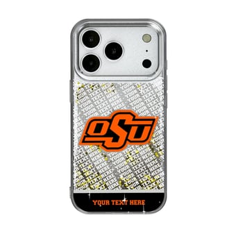 Oklahoma State Cowboys iPhone Endzone Personalized Glitter Case