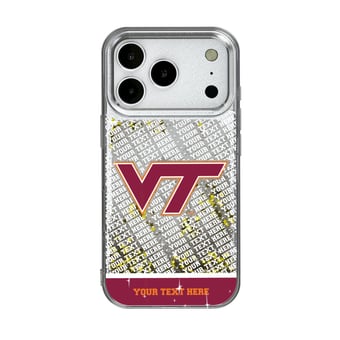 Virginia Tech Hokies iPhone Endzone Personalized Glitter Case