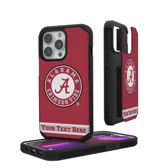 Alabama Crimson Tide iPhone Stripe Personalized Rugged Case
