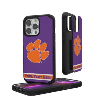 Clemson Tigers iPhone Stripe Personalized Rugged Case
