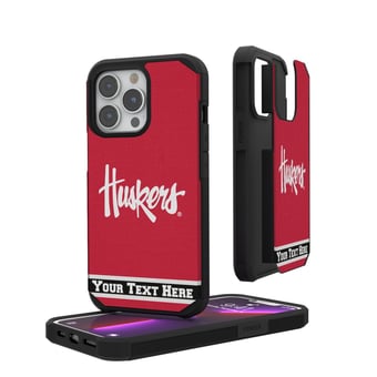 Nebraska Huskers iPhone Stripe Personalized Rugged Case
