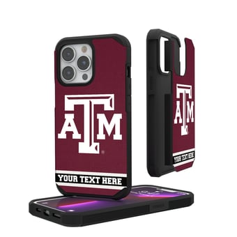 Texas A&M Aggies iPhone Stripe Personalized Rugged Case
