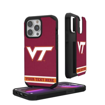 Virginia Tech Hokies iPhone Stripe Personalized Rugged Case