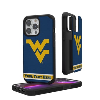 West Virginia Mountaineers iPhone Stripe Personalized Rugged Case