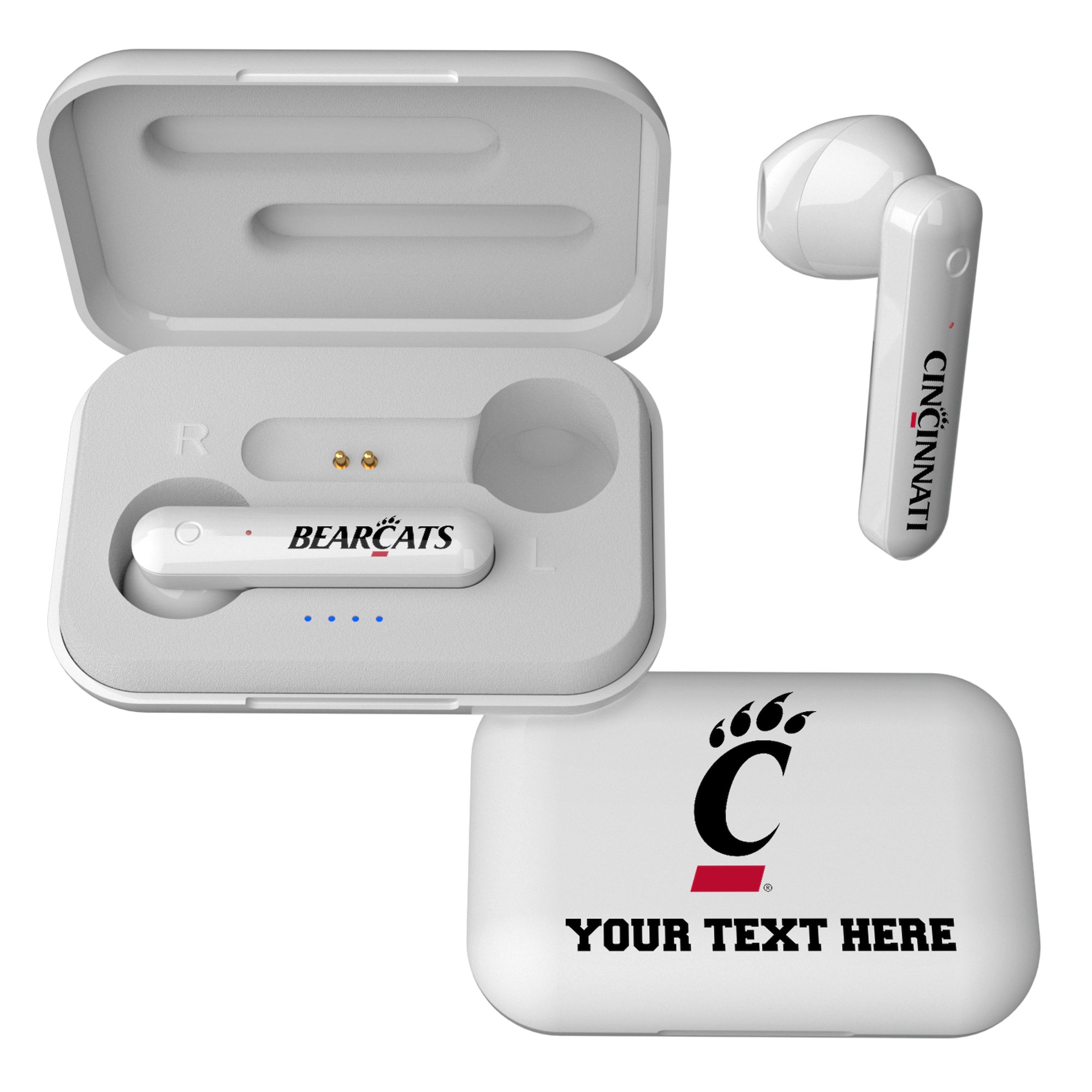 Cincinnati Bearcats Personalized True Wireless Earbuds