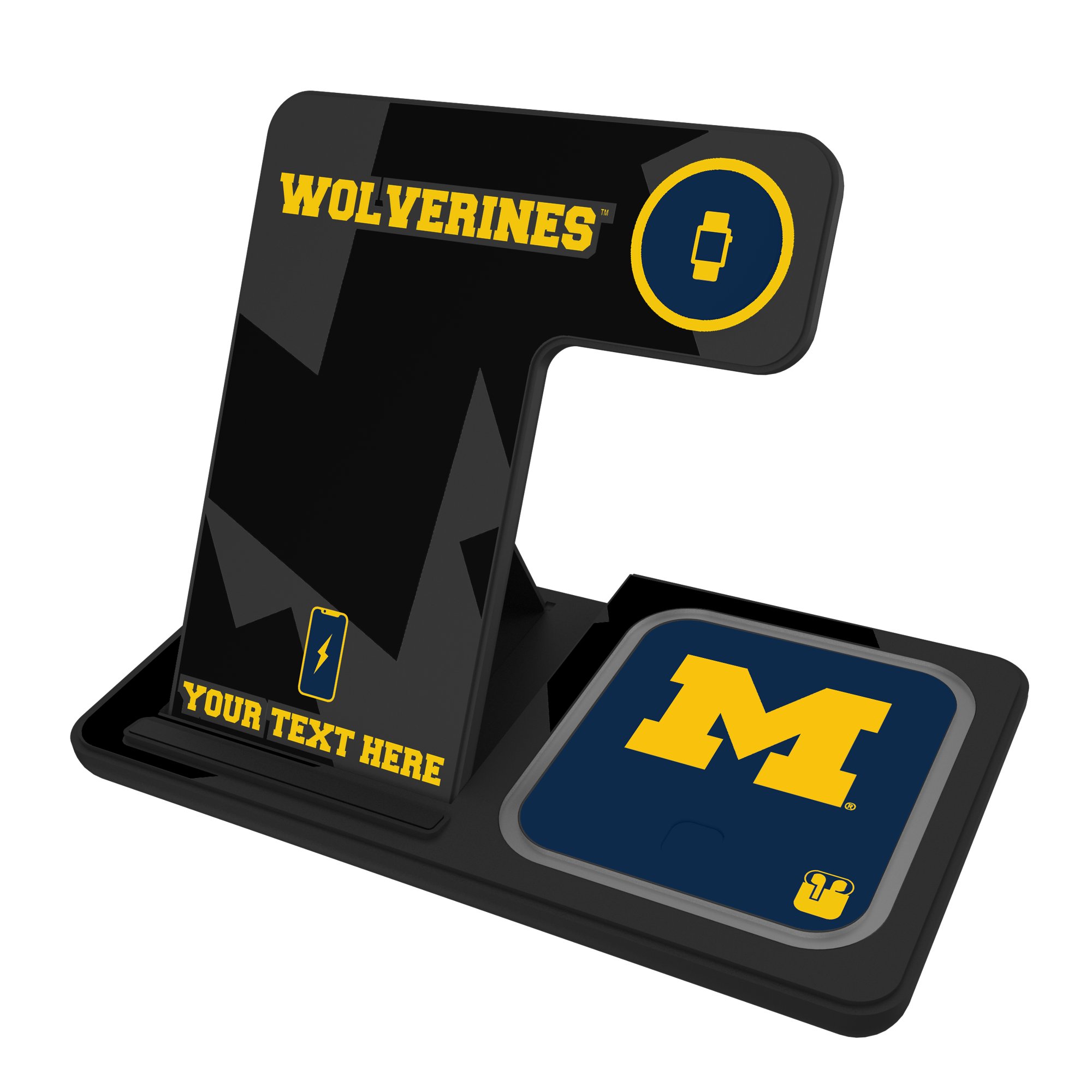 Michigan Wolverines Personalized 3-In-1 Wireless Charger