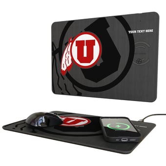 Keyscaper Utah Utes Personalized 15W Fast Wireless Charger and Mouse Pad