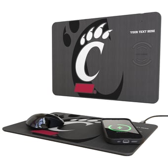 Keyscaper Cincinnati Bearcats Personalized 15W Fast Wireless Charger and Mouse Pad