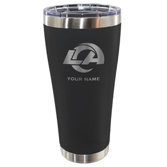 Los Angeles Rams Personalized 30oz. Laser Etched Black Tumbler