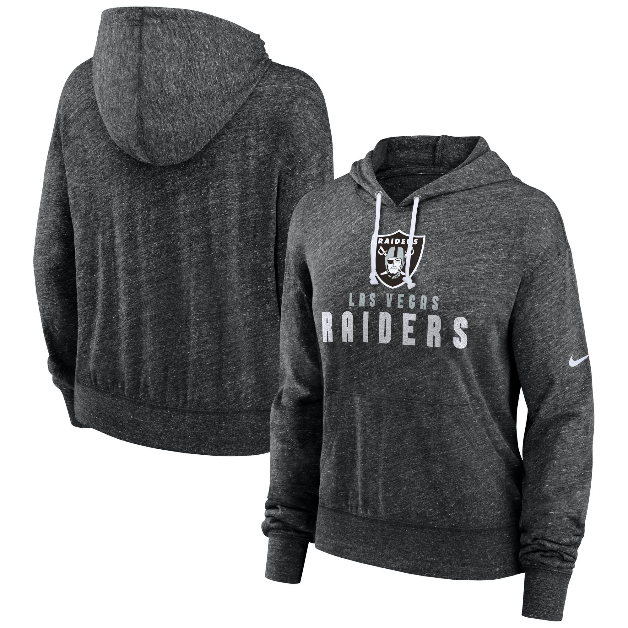 Women's Nike Black Las Vegas Raiders Gym Vintage Lightweight Pullover Hoodie: retailer-supplied image