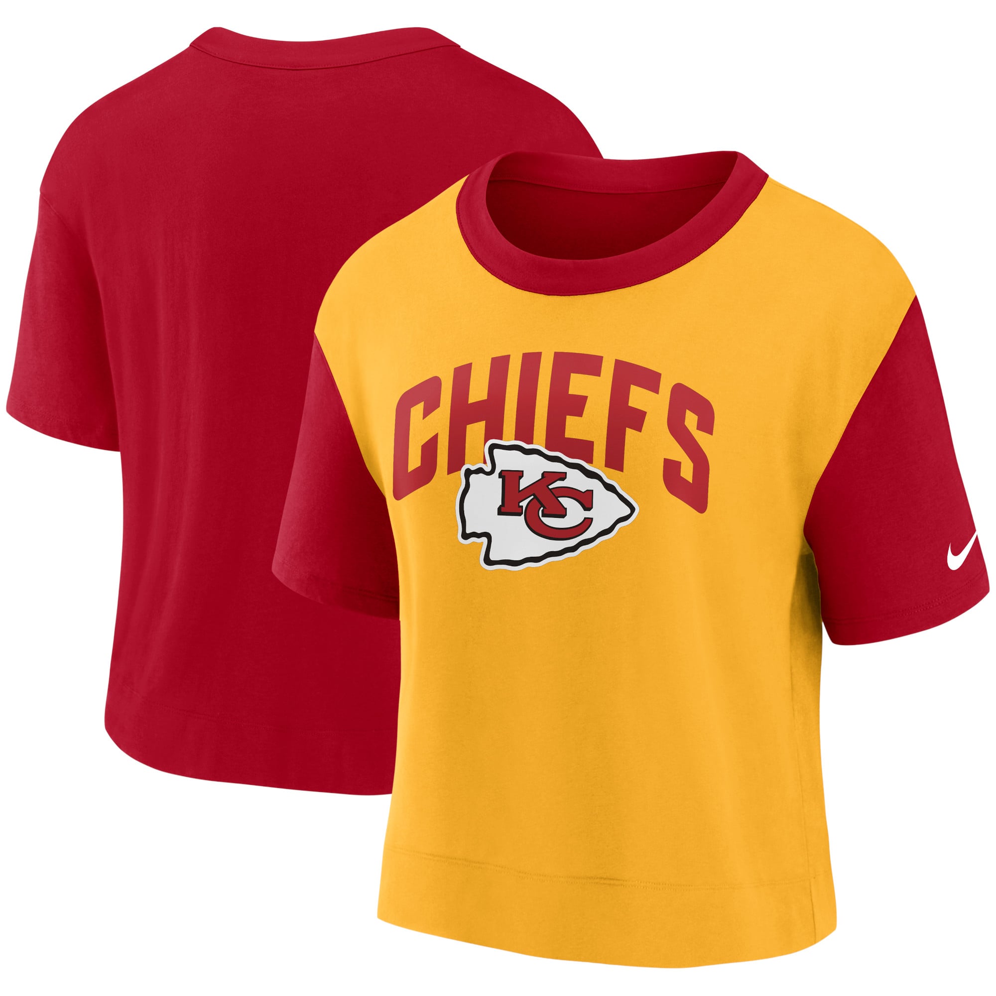 Women’s Nike Red/Gold Kansas City Chiefs High Hip Fashion T-Shirt Women’s Nike Red/Gold Kansas City Chiefs High Hip Fashion T-Shirt