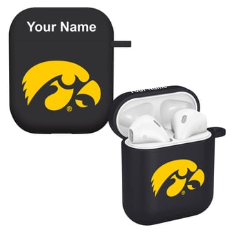 Black Iowa Hawkeyes Personalized AirPods Case Cover