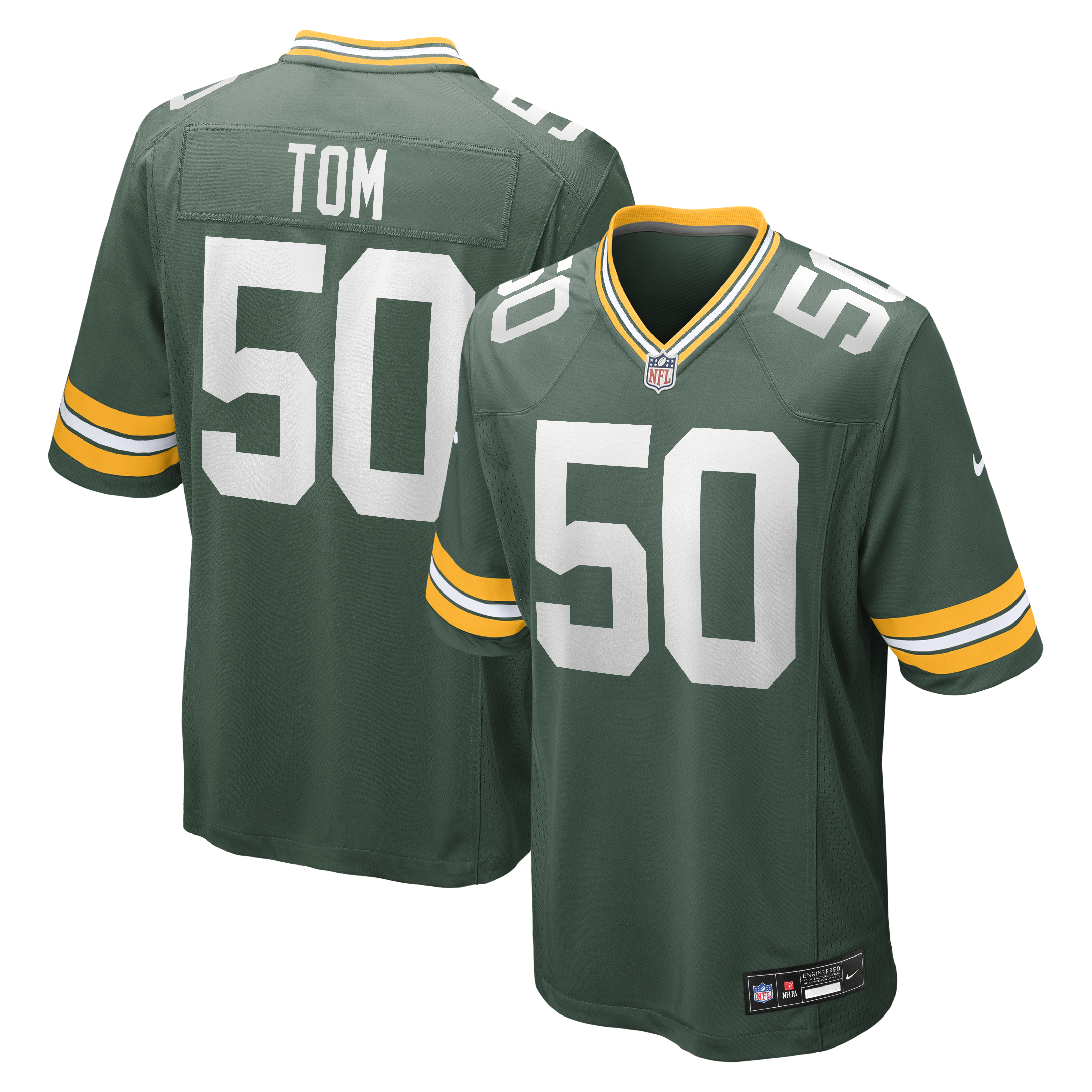 Men's Nike Zach Tom Green Green Bay Packers Game Player Jersey