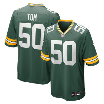 Men's Nike Zach Tom Green Green Bay Packers Game Player Jersey