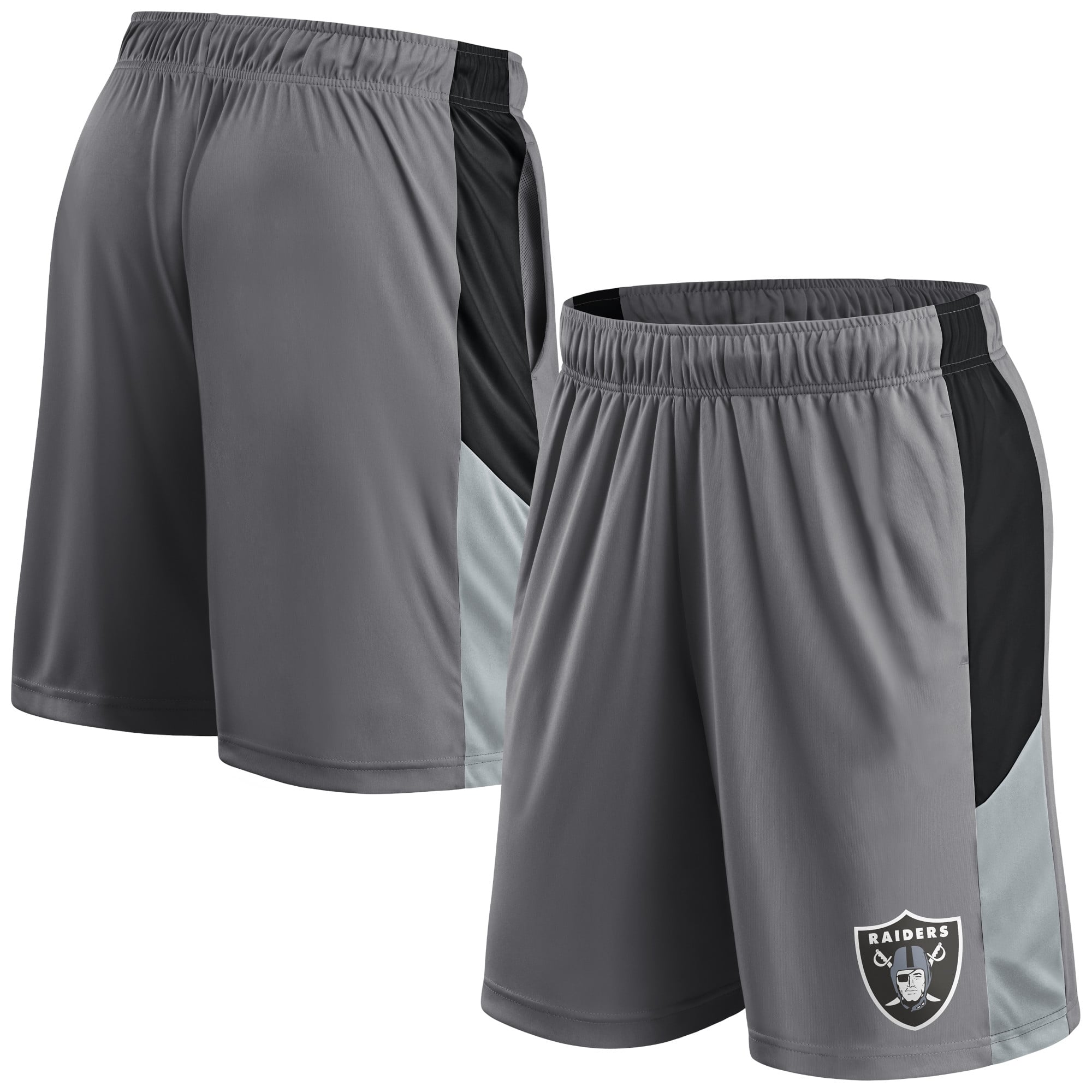 Men's Fanatics Gray Las Vegas Raiders Primary Logo Shorts: retailer-supplied image