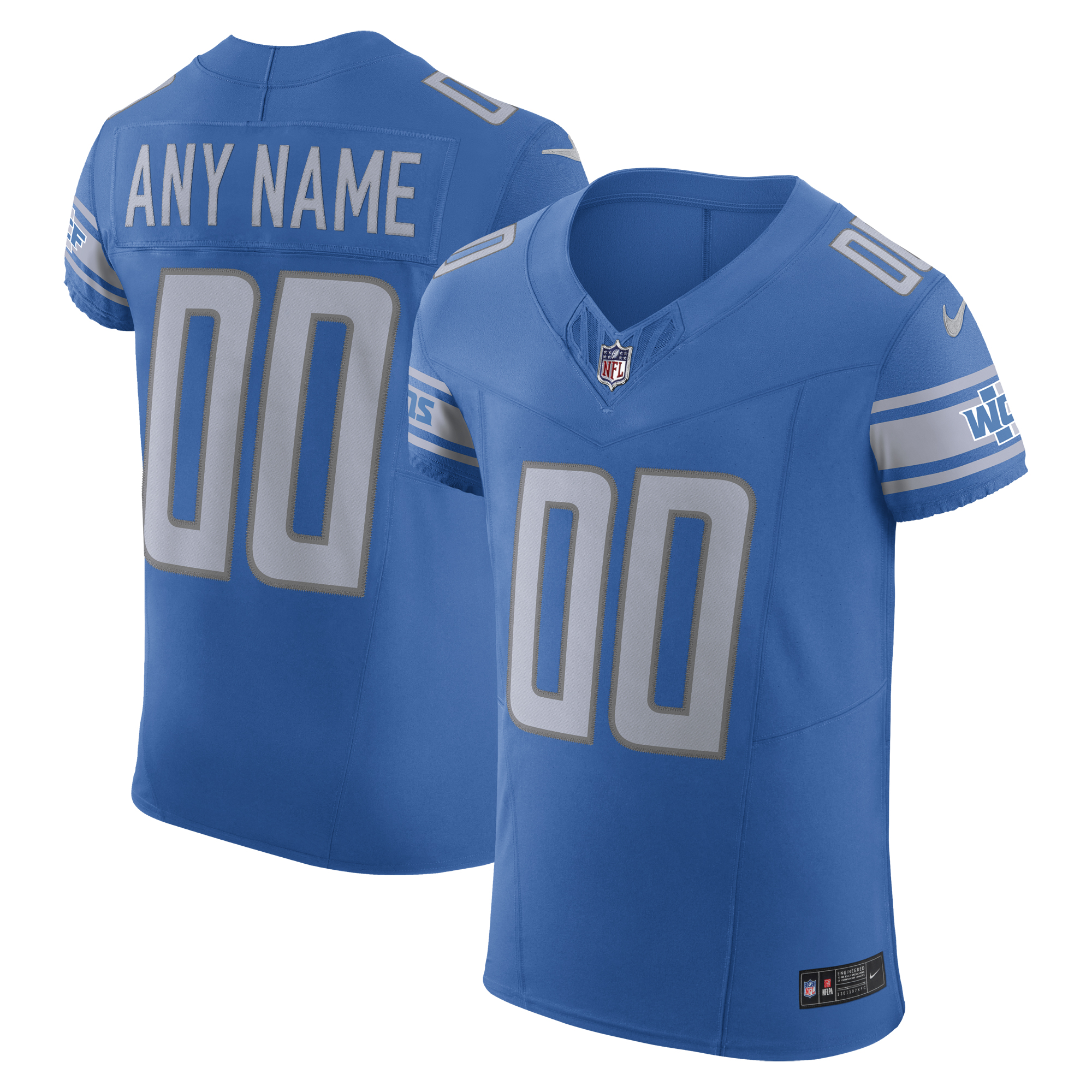 Men's Nike Blue Detroit Lions Vapor F.U.S.E. Elite Custom Jersey