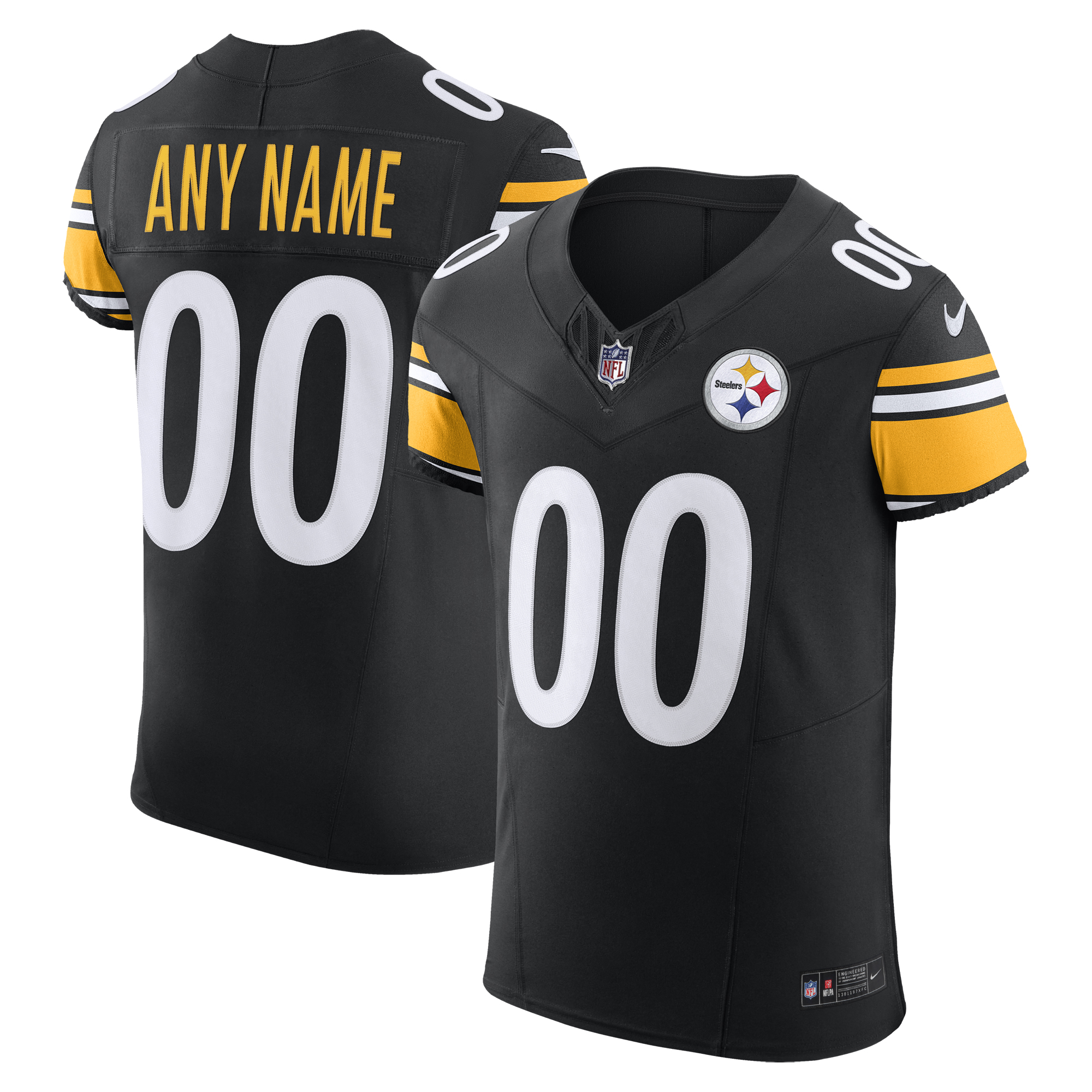 Men's Nike Black Pittsburgh Steelers Vapor F.U.S.E. Elite Custom Jersey