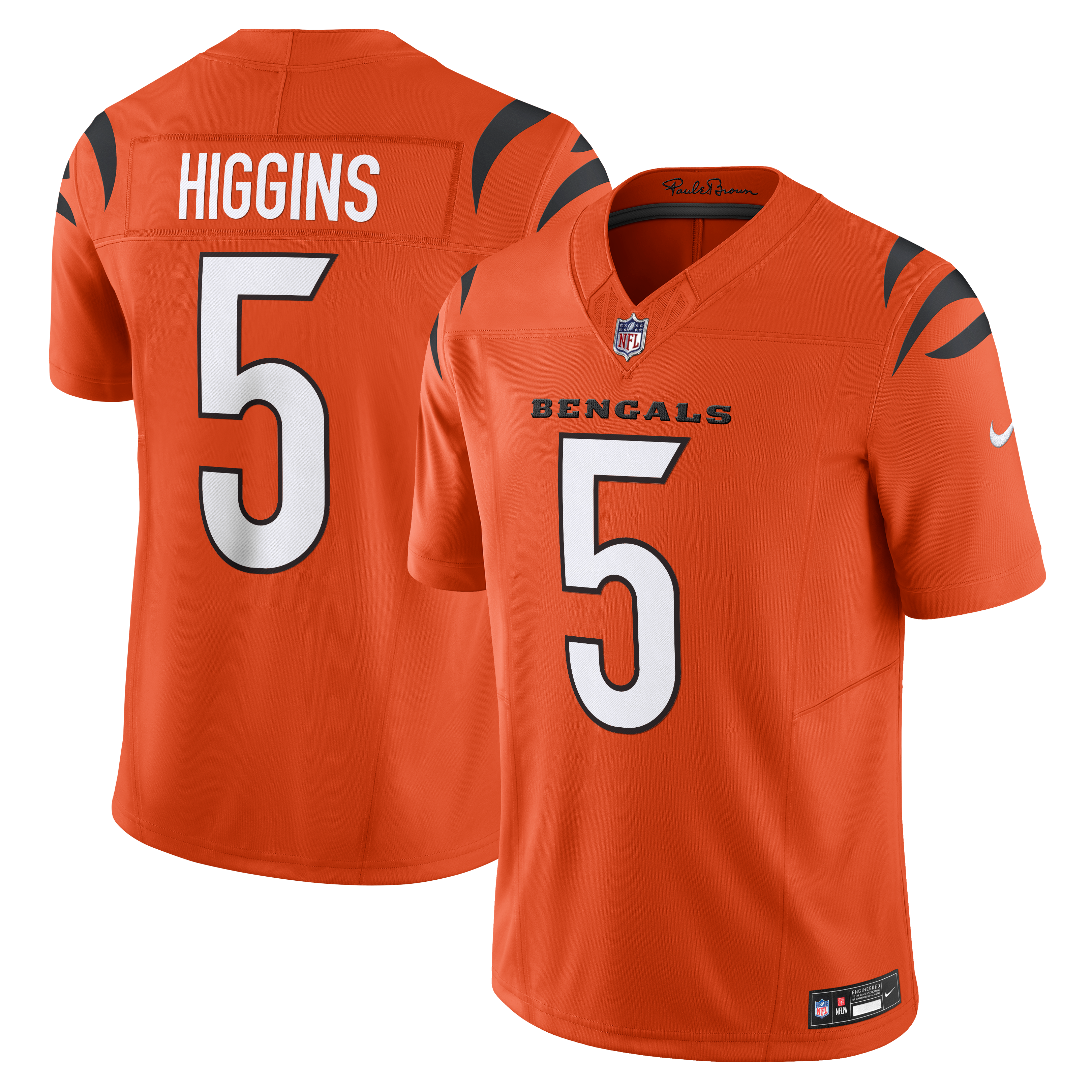 Men's Nike Tee Higgins Orange Cincinnati Bengals Vapor F.U.S.E. Limited Jersey