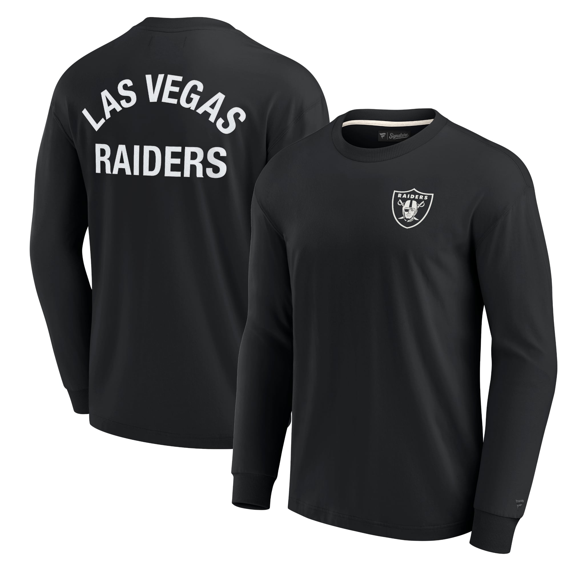 T-shirt unisexe Fanatics noir Las Vegas Raiders Elements super doux à manches longues