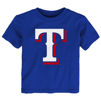 Toddler Royal Texas Rangers Team Crew Primary Logo T-Shirt
