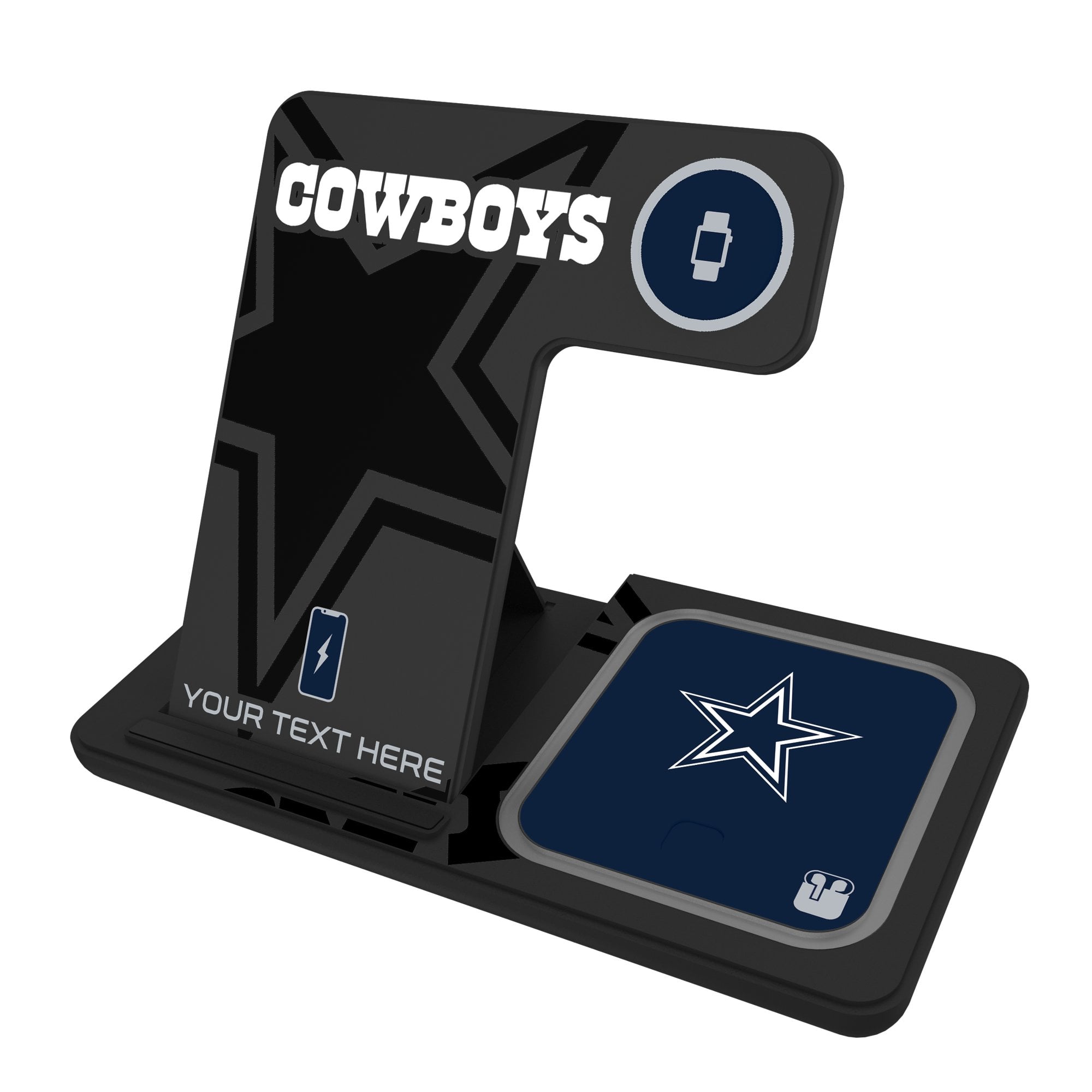 Dallas Cowboys Personalized 3-in-1 Charging Station Dallas Cowboys Personalized 3-in-1 Charging Station