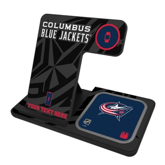 Columbus Blue Jackets Personalized 3-in-1 Charging Station