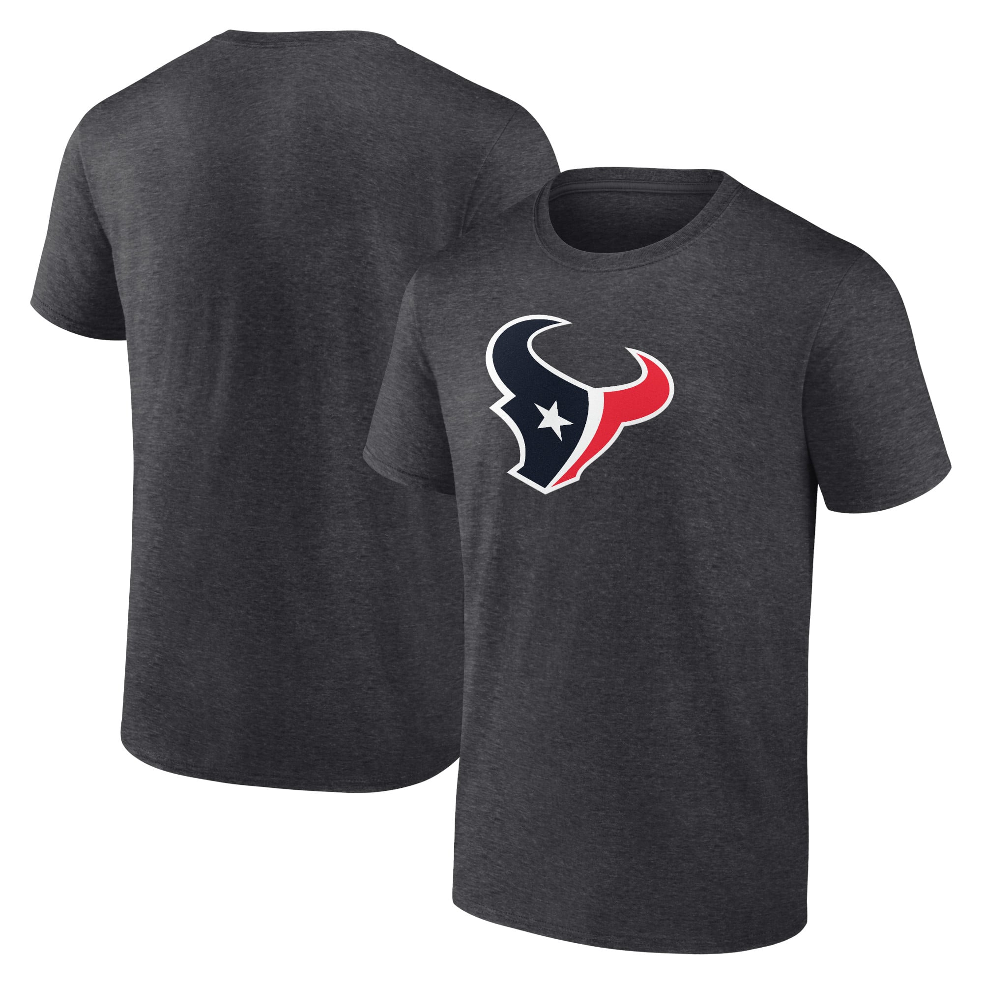 Men’s Fanatics Heather Charcoal Houston Texans Primary Logo T-Shirt Men’s Fanatics Heather Charcoal Houston Texans Primary Logo T-Shirt