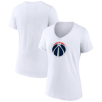 Women's White Washington Wizards Primary Logo V-Neck T-Shirt