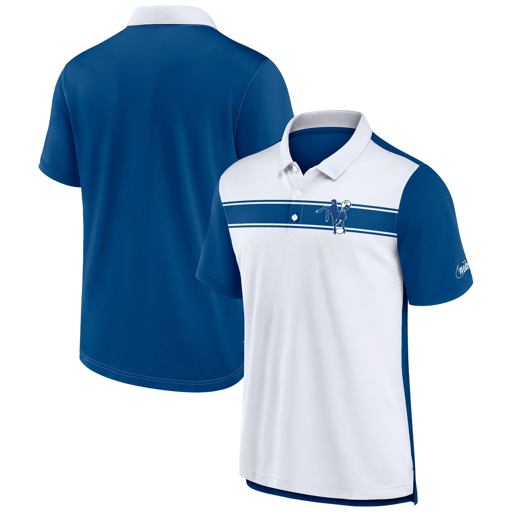 Men's Nike White/Royal Indianapolis Colts Rewind Pique Polo