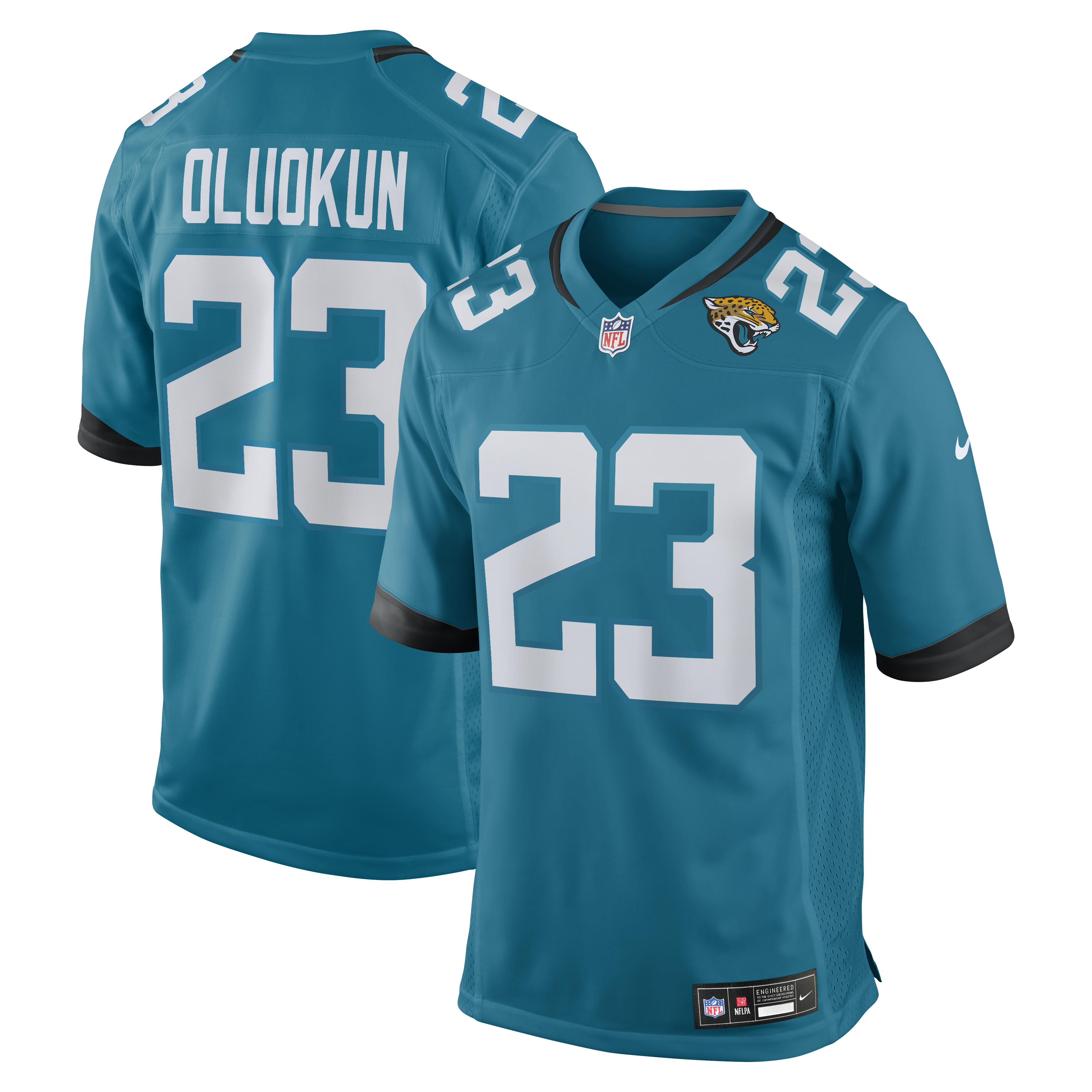 Men's Nike Foyesade Oluokun Teal Jacksonville Jaguars Game Player Jersey