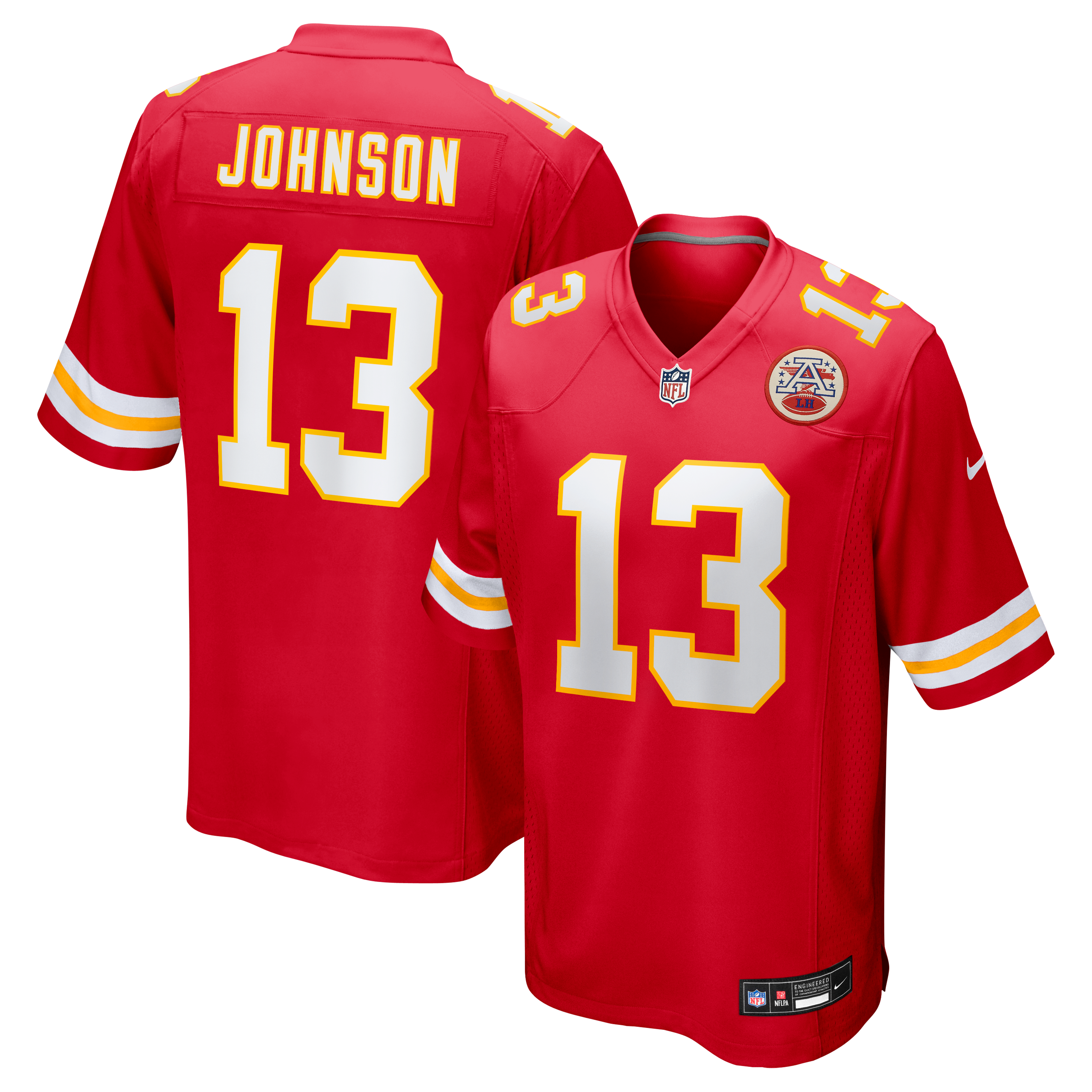 Men's Nike Nazeeh Johnson Red Kansas City Chiefs Game Player Jersey