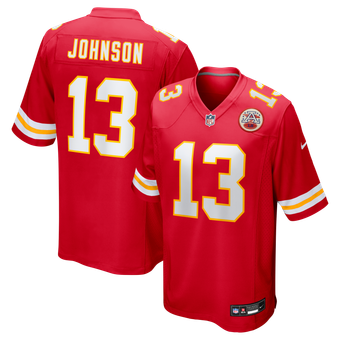 Men's Nike Nazeeh Johnson Red Kansas City Chiefs Game Player Jersey