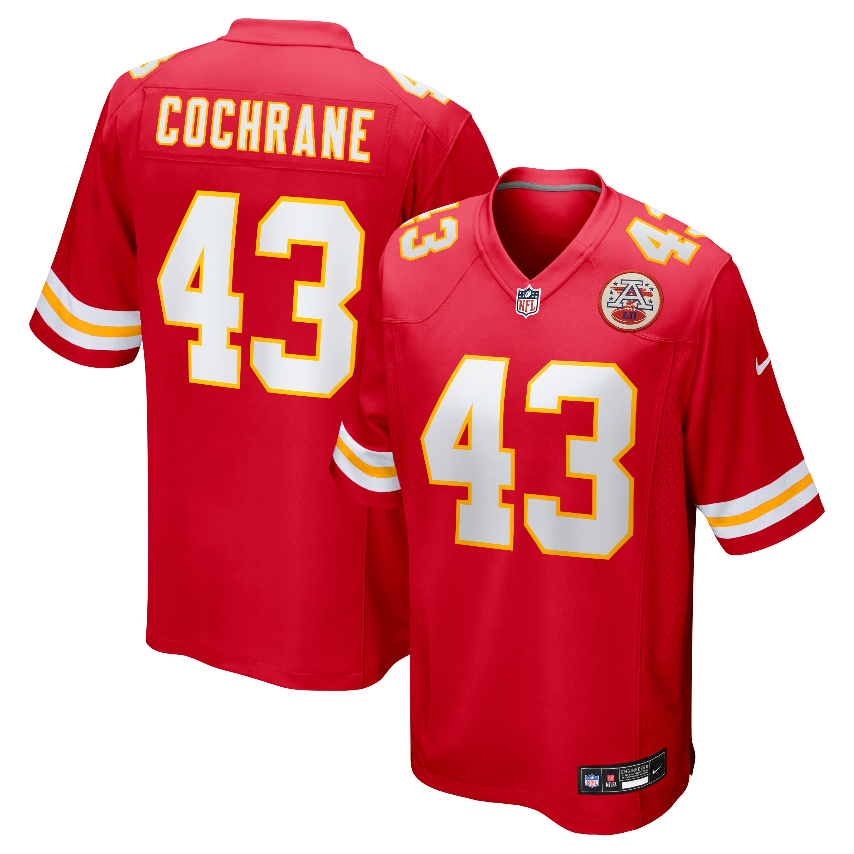 Men's Nike Jack Cochrane Red Kansas City Chiefs Game Player Jersey