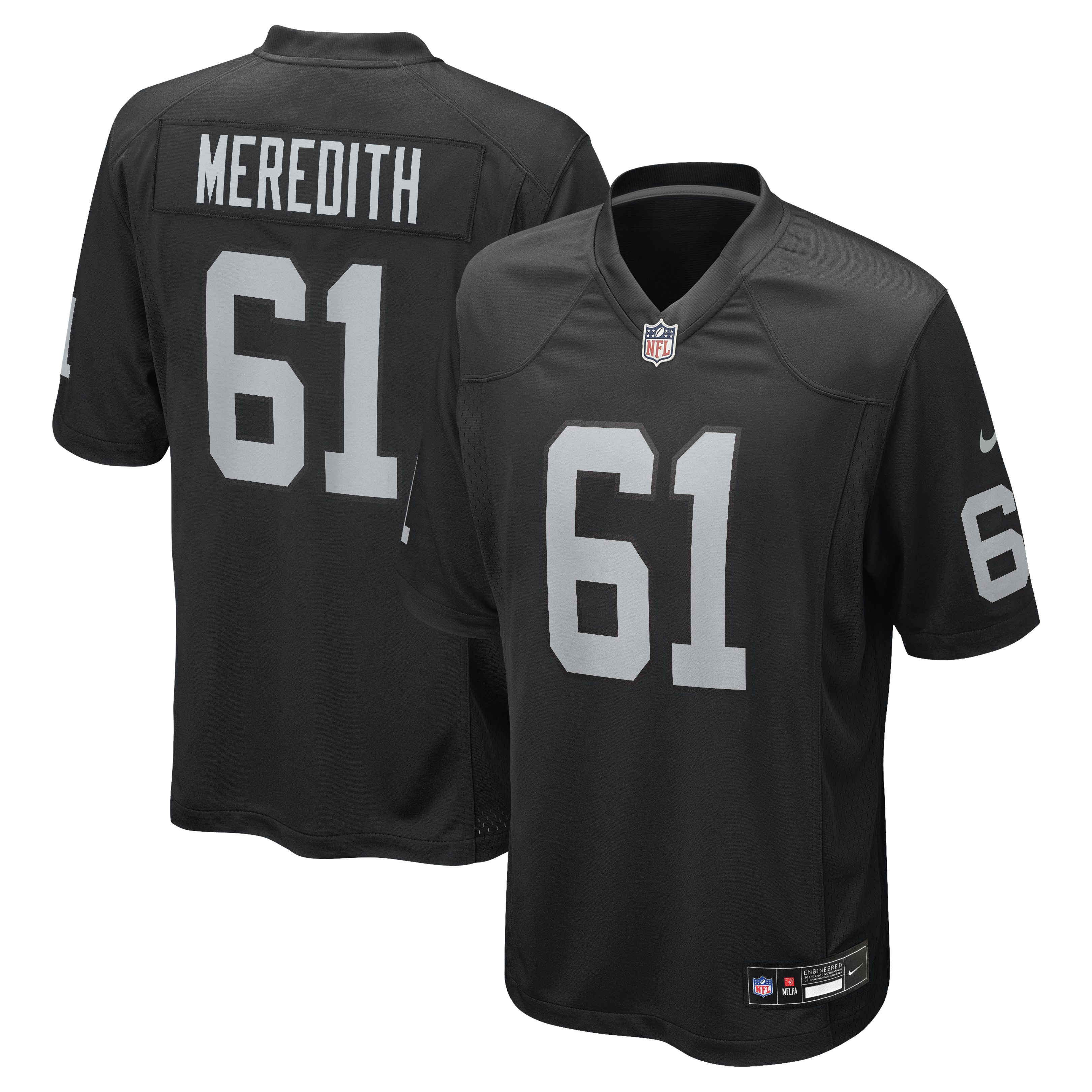 Men's Nike Jordan Meredith Black Las Vegas Raiders Game Player Jersey