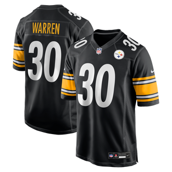 Men's Nike Jaylen Warren Black Pittsburgh Steelers Game Player Jersey