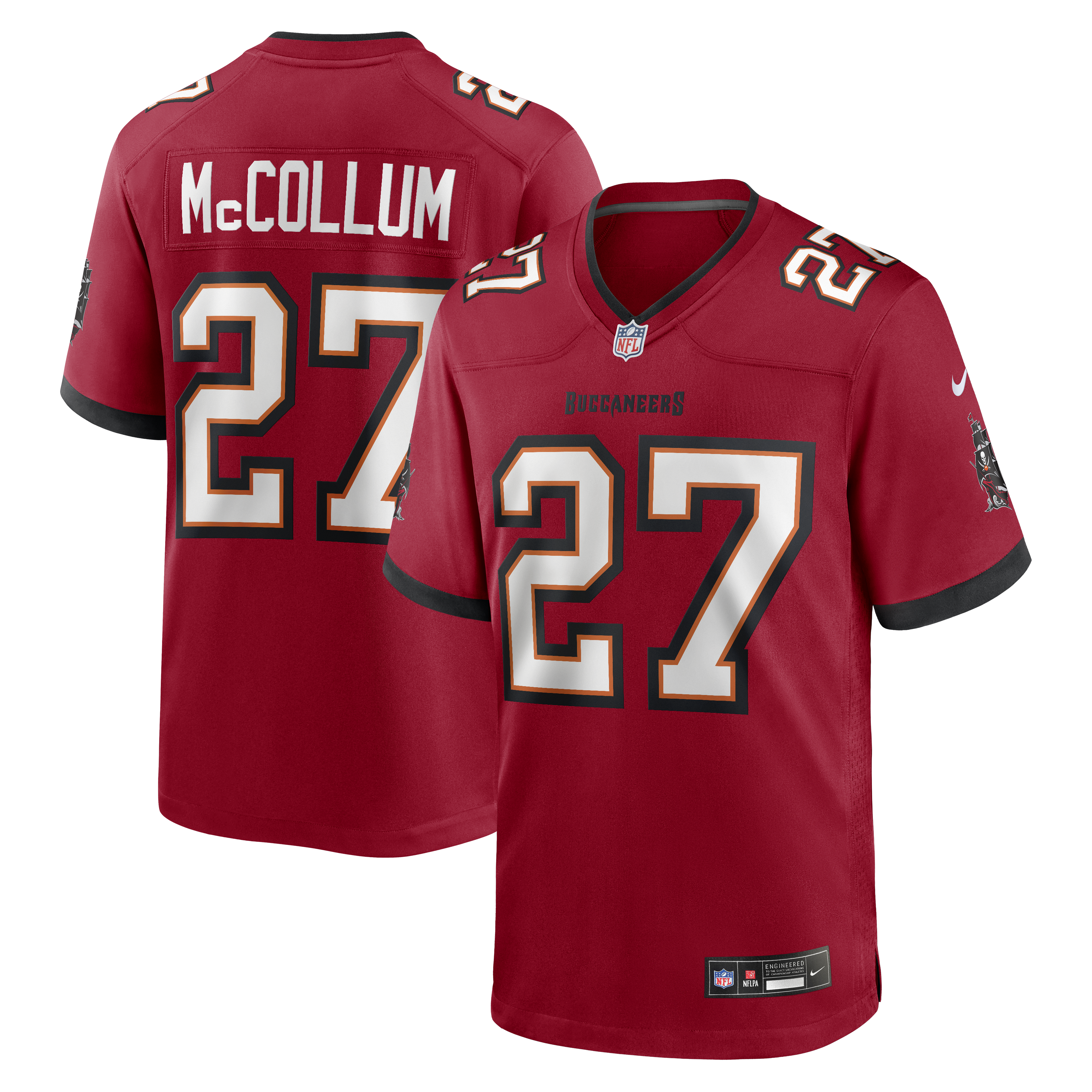 Men's Nike Zyon McCollum Red Tampa Bay Buccaneers Game Player Jersey