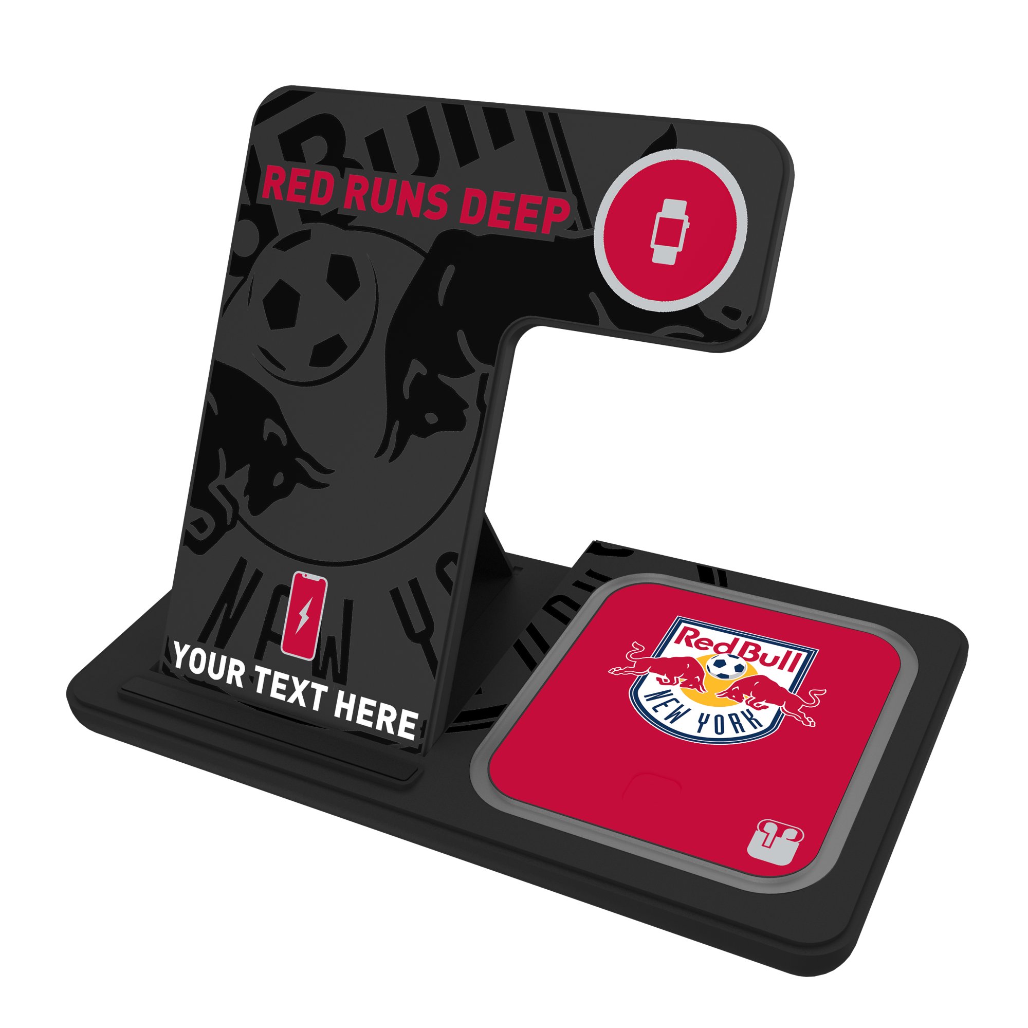 New York Red Bulls Personalized 3-in-1 Charging Station New York Red Bulls Personalized 3-in-1 Charging Station