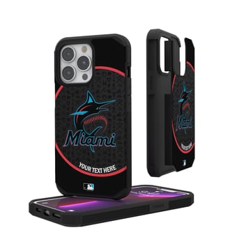 Miami Marlins iPhone Circle Design Personalized Rugged Case