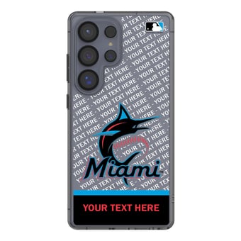 Miami Marlins Endzone Design Galaxy Clear Phone Case