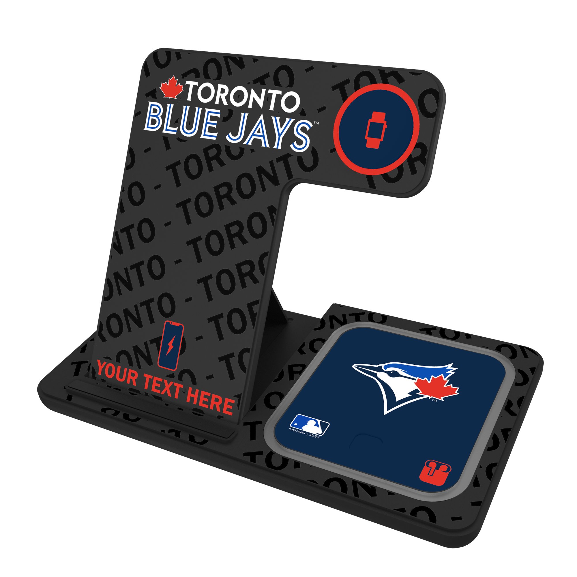 Toronto Blue Jays Personalized 3-in-1 Charging Station Toronto Blue Jays Personalized 3-in-1 Charging Station
