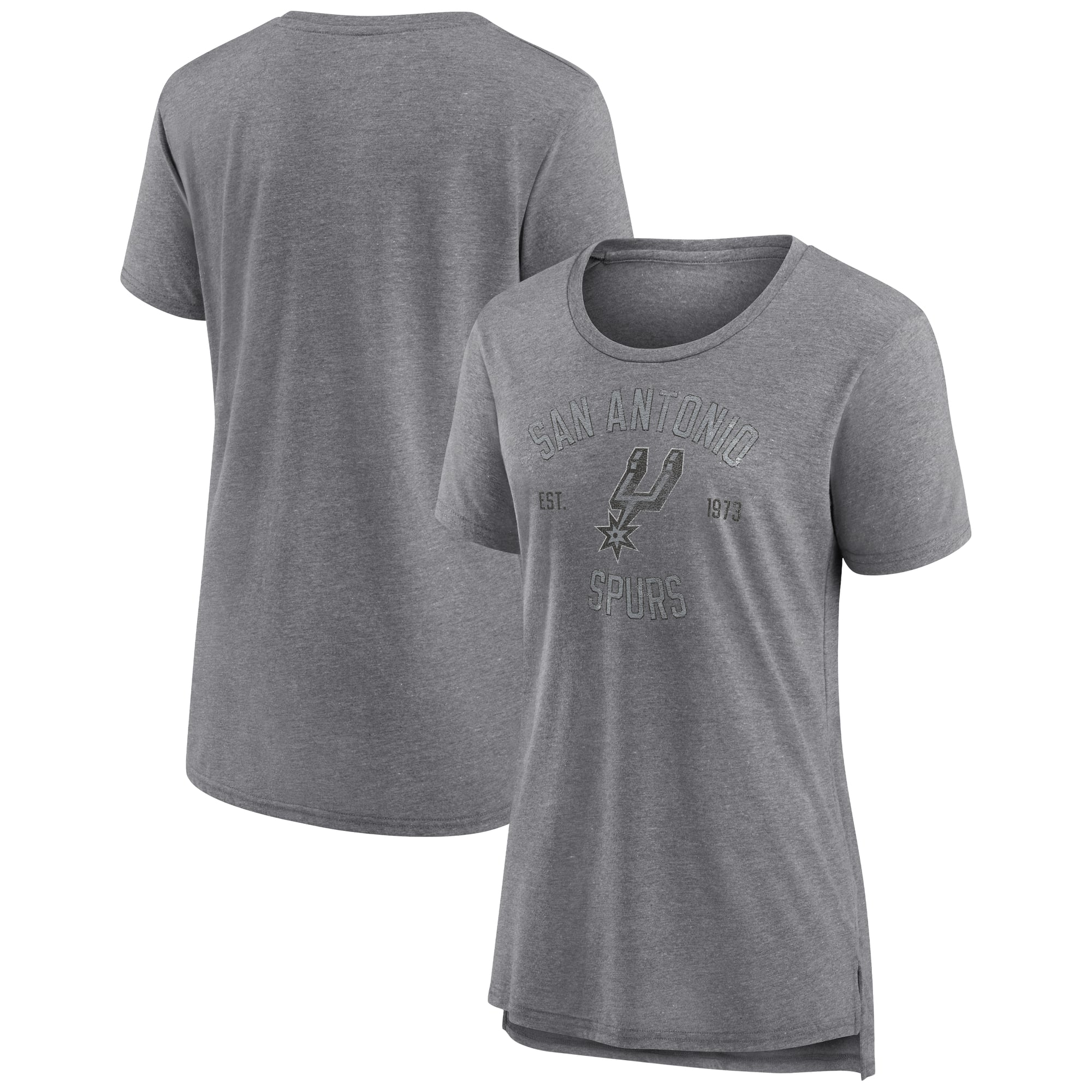 Women's Heather Gray San Antonio Spurs Heritage Tri-Blend T-Shirt