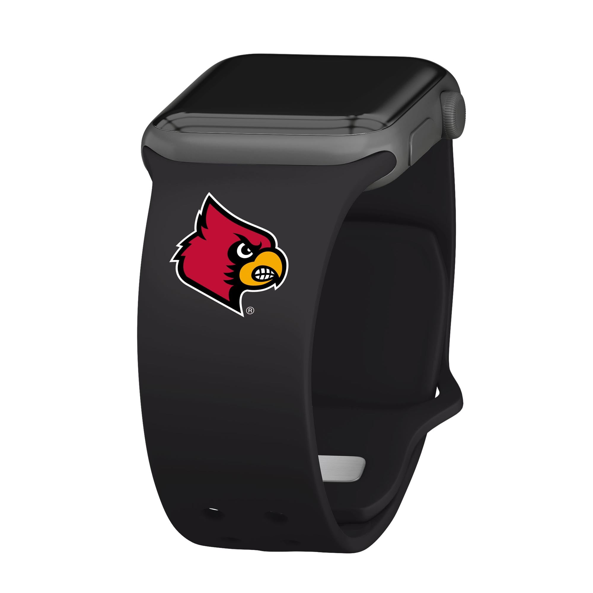 Black Louisville Cardinals Logo Silicone Apple Watch Band