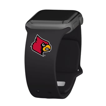 Black Louisville Cardinals Logo Silicone Apple Watch Band