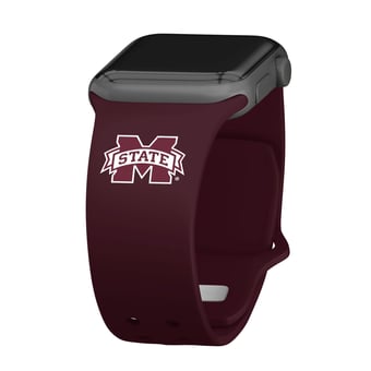 Maroon Mississippi State Bulldogs Logo Silicone Apple Watch Band