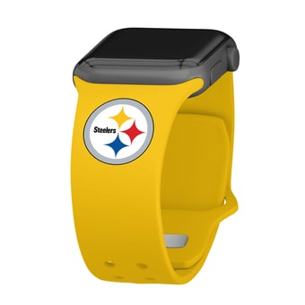 Yellow Pittsburgh Steelers Logo Silicone Apple Watch Band