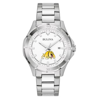 Men's Bulova Silver Bowie State Bulldogs Stainless Steel Classic Sport Watch
