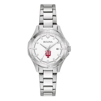Women's Bulova Silver Indiana Hoosiers Stainless Steel Sport Classic Watch