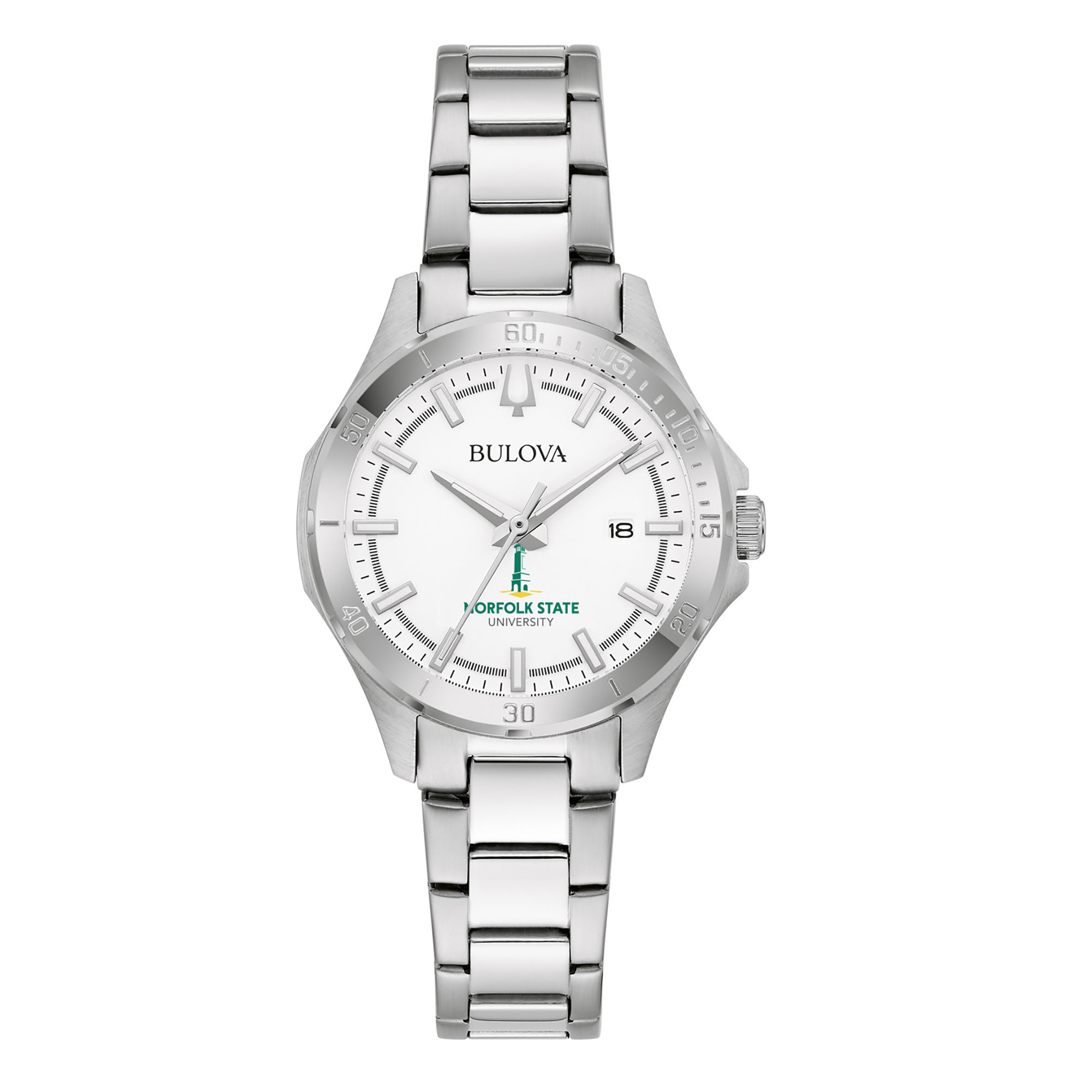 Women's Bulova Silver Norfolk State Spartans Stainless Steel Sport Classic Watch
