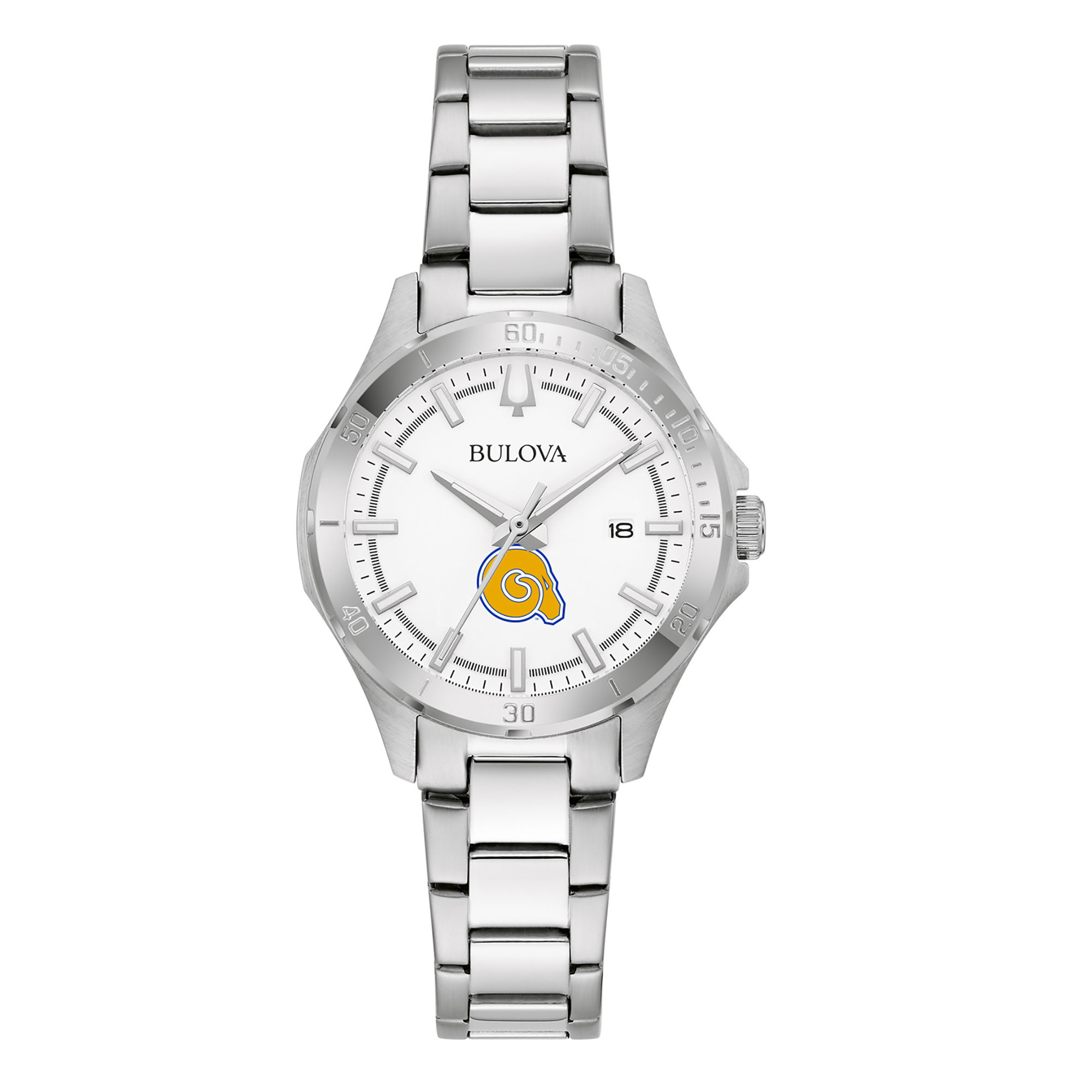 Women's Bulova Silver Albany State Golden Rams Stainless Steel Sport Classic Watch